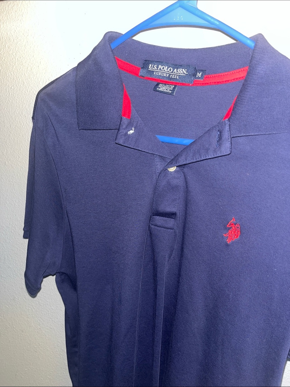 U.S. Polo Assn. Navy Polo with Red Logo and Trim